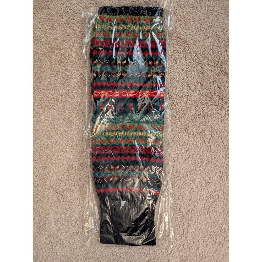 Fair Isle Knit Leg Warmers Multi-Color Geometric Nordic Pattern Sealed